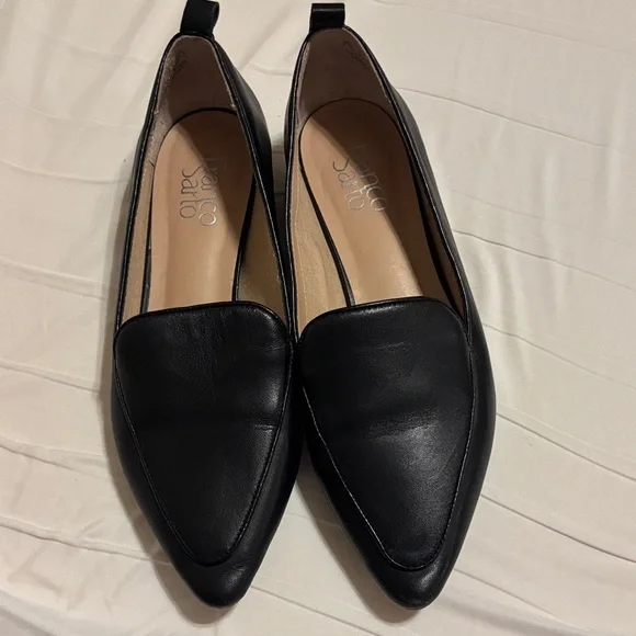 Franco Sarto Black Leather Women's Flats - Picture 1 of 4